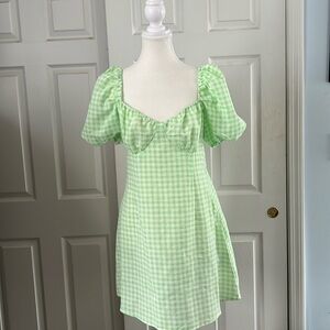 H&M Light Green Smocked Dress
